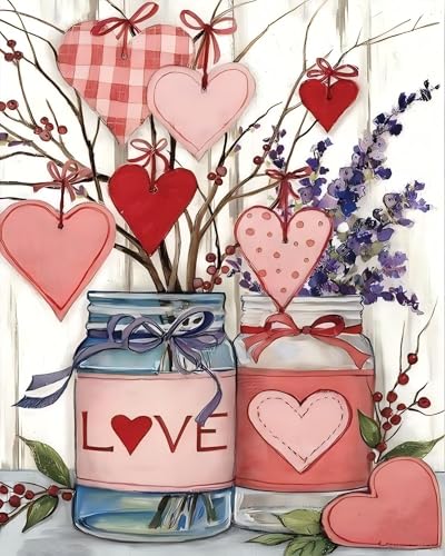 askkqtx Valentine's Day Paint by Numbers Kit for Adults