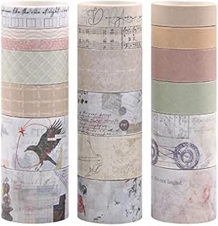 Lychii Washi Tape Set, 20 Rolls Vintage Decorative Masking Tape for DIY, Journals, Daily Planners, Gift Wrapping, Office Party Supplies