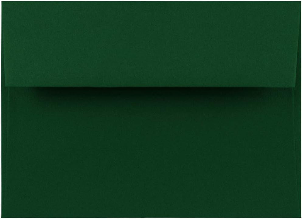 JAM PAPER A7 Premium Invitation Envelopes - 5 1/4 x 7 1/4 - Dark Green - 50/Pack
