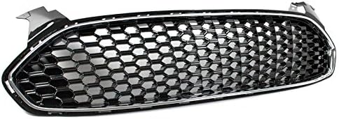 Honeycomb Mesh Style Upper Hood Grille Grill Matte Black Compatible with 2013-2016 Ford Fusion