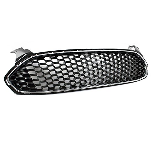 ford fusion grill - ZMAUTOPARTS Honeycomb Mesh Style Upper Hood Grille Grill Gloss Black For 2013-2016 Ford Fusion