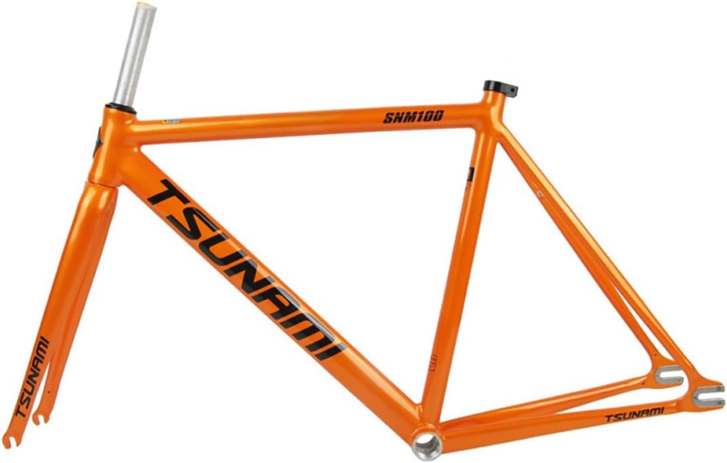 49/52/55/58CM Fixed Gear Bike Frameset 700C C Brake Quick Release 100/120mm Bike Frame Aluminum Alloy Racing Track Bike Frame with Bike Fork