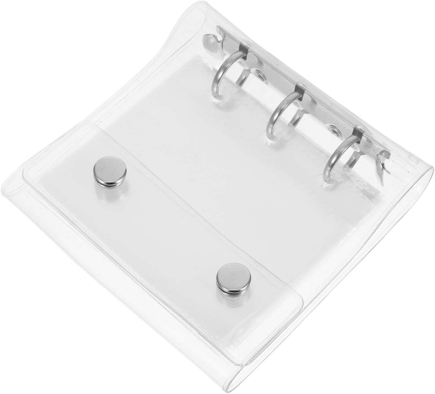 Angoily A8 Mini 3-Ring Binder with Silver Cover and 20-Pocket Sleeves, Soft Binder Protector for Travel and Budget Organizing, Portable Cash Envelope Organizer