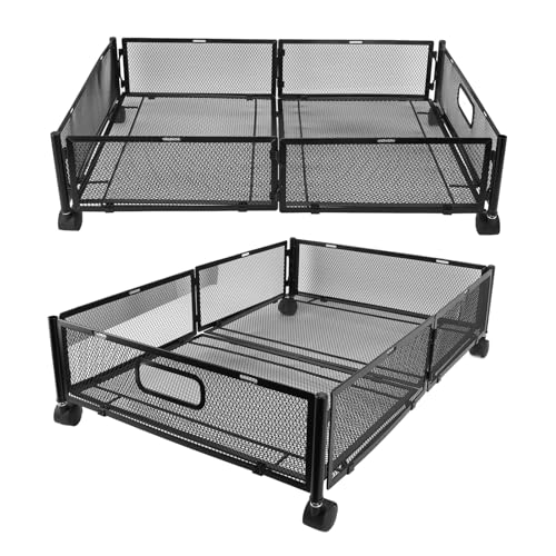 ZASCHMOY Portaoggetti Sotto il Letto con Ruote Cassetto Sottoletto Scorrevole Parte Superiore Trasparente di Grande capacità per Vestiti, Scarpe, Giocattoli, Organizer Adatto