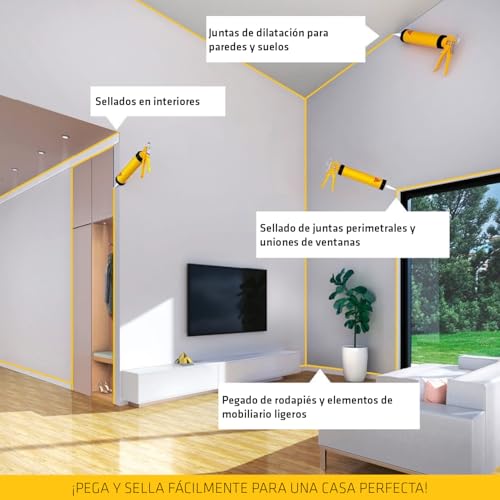 Miniatura 10 de Sika - Masilla Adhesivo Multiusos - Sikaflex 11 Fc Purform - Blanco - Junta Y Pegamento - Sellador Poliuretano Multisoportes - Interior Y Exterior - 300ml