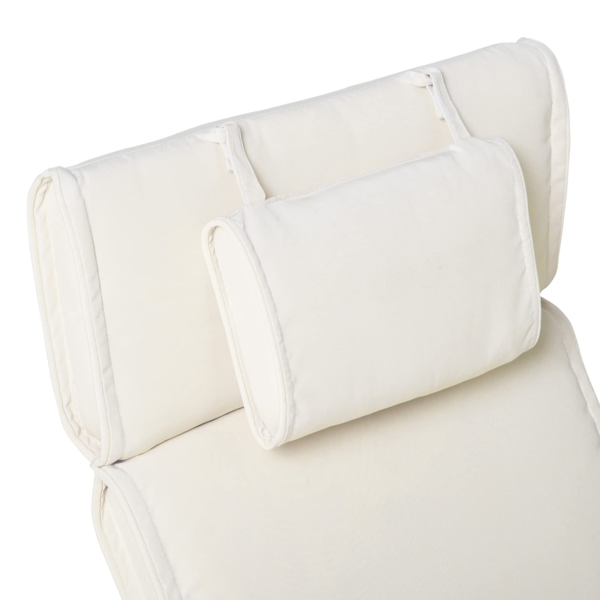 Outsunny Cuscino per Sdraio Lettino Prendisole da Giardino 198x53x5cm Bianco Crema