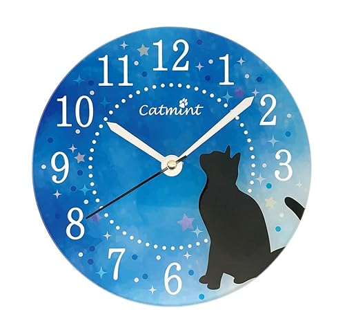 フォロー(Follow) 日本製 掛け時計 置き時計 アクリルクロック 夜空猫 HK-02-23S