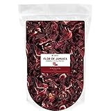 ZAVBE Hibiscus Tea 8oz Dried Hibiscus Flower Perfect for Hibiscus Tea loose leaf, Flor de Jamaica, Cut and Sifted Packaged in Resealable Bag Hot & Iced Tea, Whole Flowers and Petals. (8, Ounces)