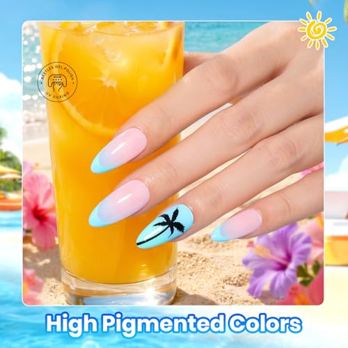 Image of Beetles Gel Nail Polish Set - 7.5ML 20 Color Orange Purple Yellow Blue Gel Polish Kit with Base Coat Glossy & Matte Top Coat, Bright Color Pearl Gel Soak Off UV Led Nails Gift for Women