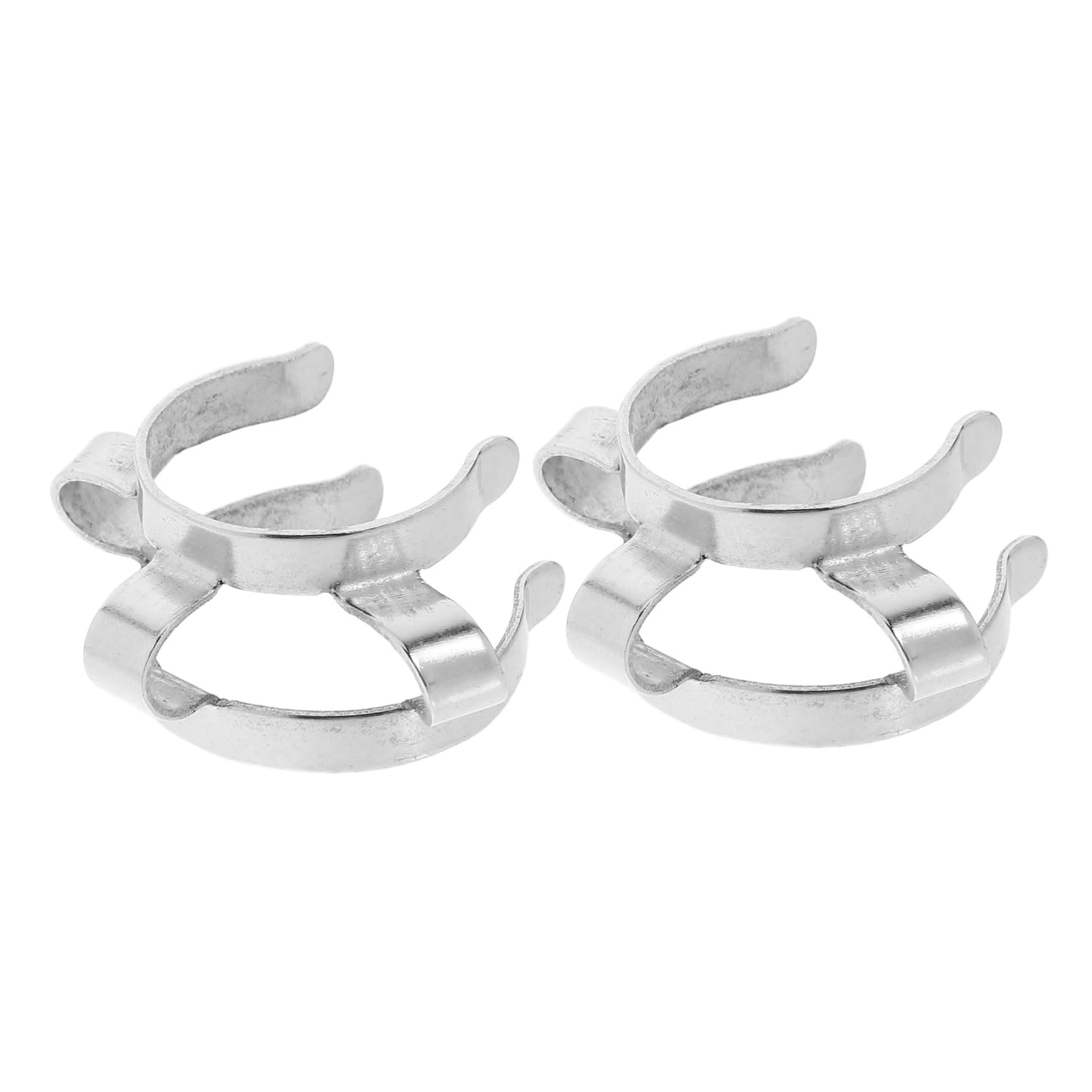 SOLUSTRE 2pcs Stainless Steel Clip Clips for Labs Small Clip Parts Laboratory Clips Stainless Steel Labs Clamps Mounting Clips for Glass Taper Joints Clip Joints Clamps Silver