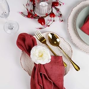 Handicraft Rose Flower Napkin Rings Set of 6,Hemp Rope Napkin Holder Rings Table Decorations for Wedding, Valentine's, Banquet, Christmas, Birthday, Thanksgiving Handicraft Rose Flower Napkin Rings Set of 6Hemp Rope Napkin Holder Rings Table Decorations for Wedding Valentines Banquet Christmas Birthday Thanksgiving