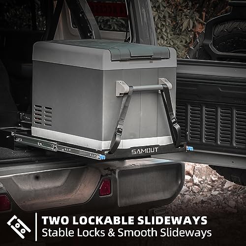 Image of SAMOUT Fridge Slide (Inner 39.2 x 22.4in) Vehicle Refrigerator Freezer Slider with 4 Buckle Straps, Universal Fit, Max 287 LBS, 3rd Gen