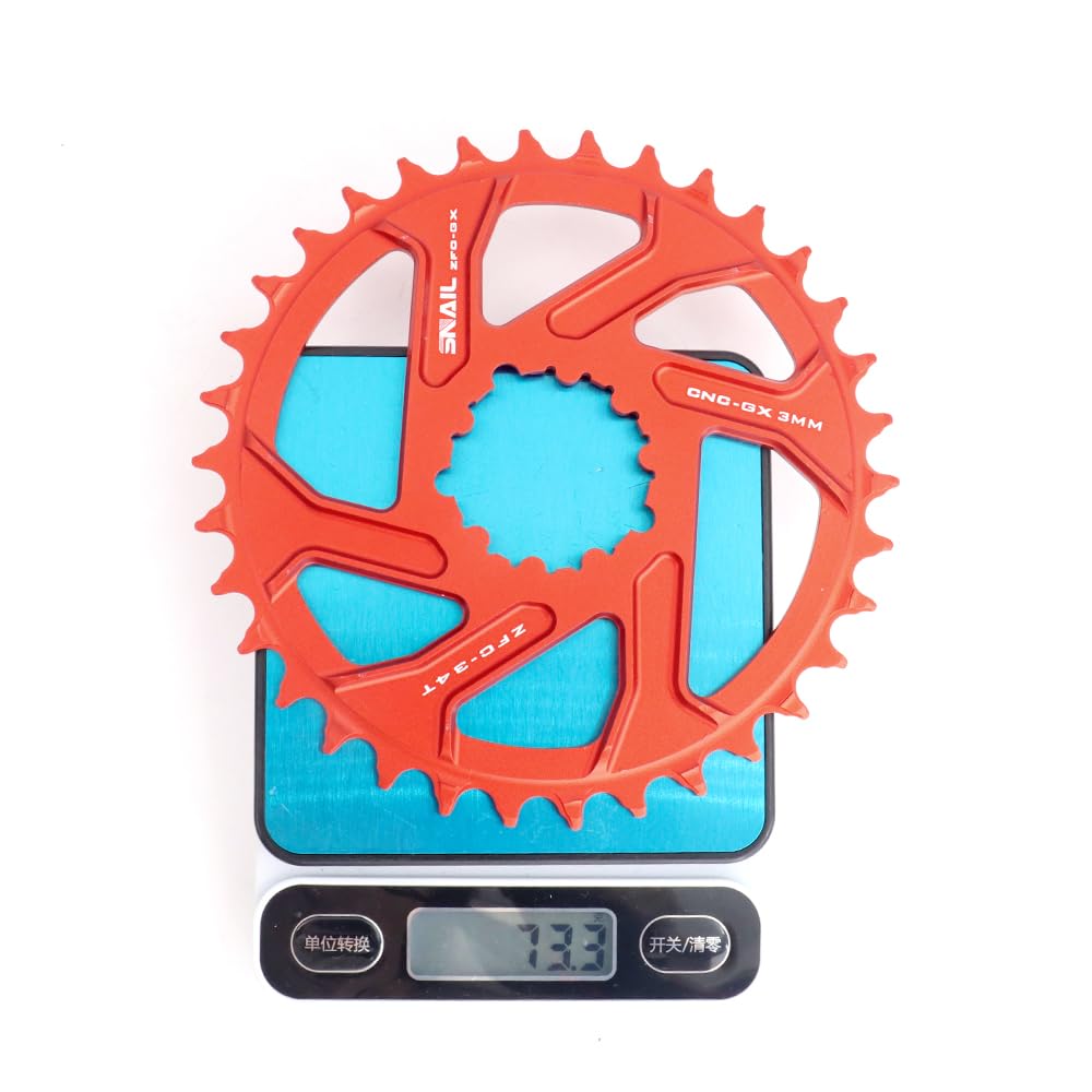 CYSKY Plateau Direct Mount 32/34/36/38/40 Dents, Déport 3mm, Plateau étroit Large, CNC 7075, Plateau de vélo pour pédalier SRAM GXP Interface