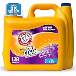 ARM & HAMMER Plus OxiClean Odor Blasters Liquid Laundry Detergent | Fresh Burst Scent, 128 Loads, 166.5 fl oz