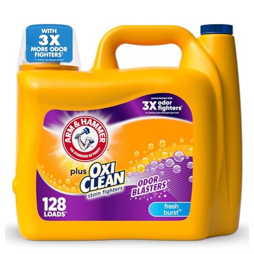 ARM & HAMMER Plus OxiClean Odor Blasters Fresh Burst, 128 Loads Liquid Laundry Detergent, 166.5 Fl oz