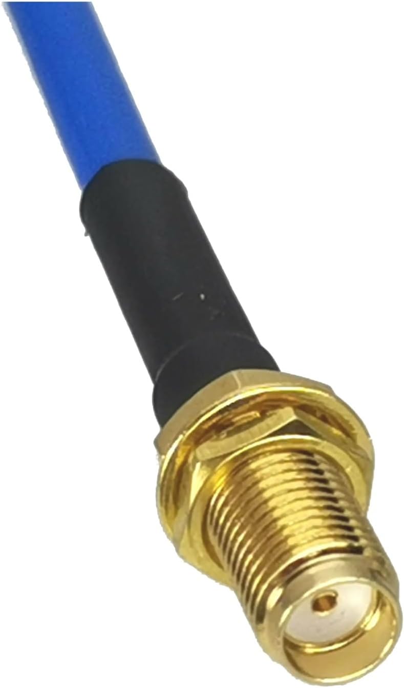Connector SMA Male to SMA Female Jack Bulkhead RG402 0.141 Inch Coaxial Blue Cable Flexible Pigtail 4 Inch ~ 20 Meters(20inch (50CM))