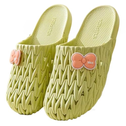 Loizziuy Women's Summer Non-Slip Cute Bowknot Slide Sandals Soft Sole Indoor Outdoor Bathroom Slippers
