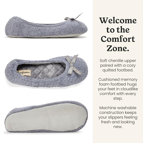 Image of Layla Ballerina Slippers, Memory Foam Lightweight Indoor House Shoes