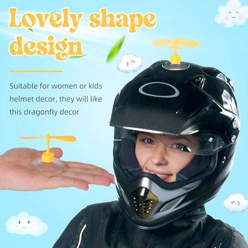 Ventosas para Casco de Moto Libélula Amarilla Adorno Sin Pegamento que No Daña 3