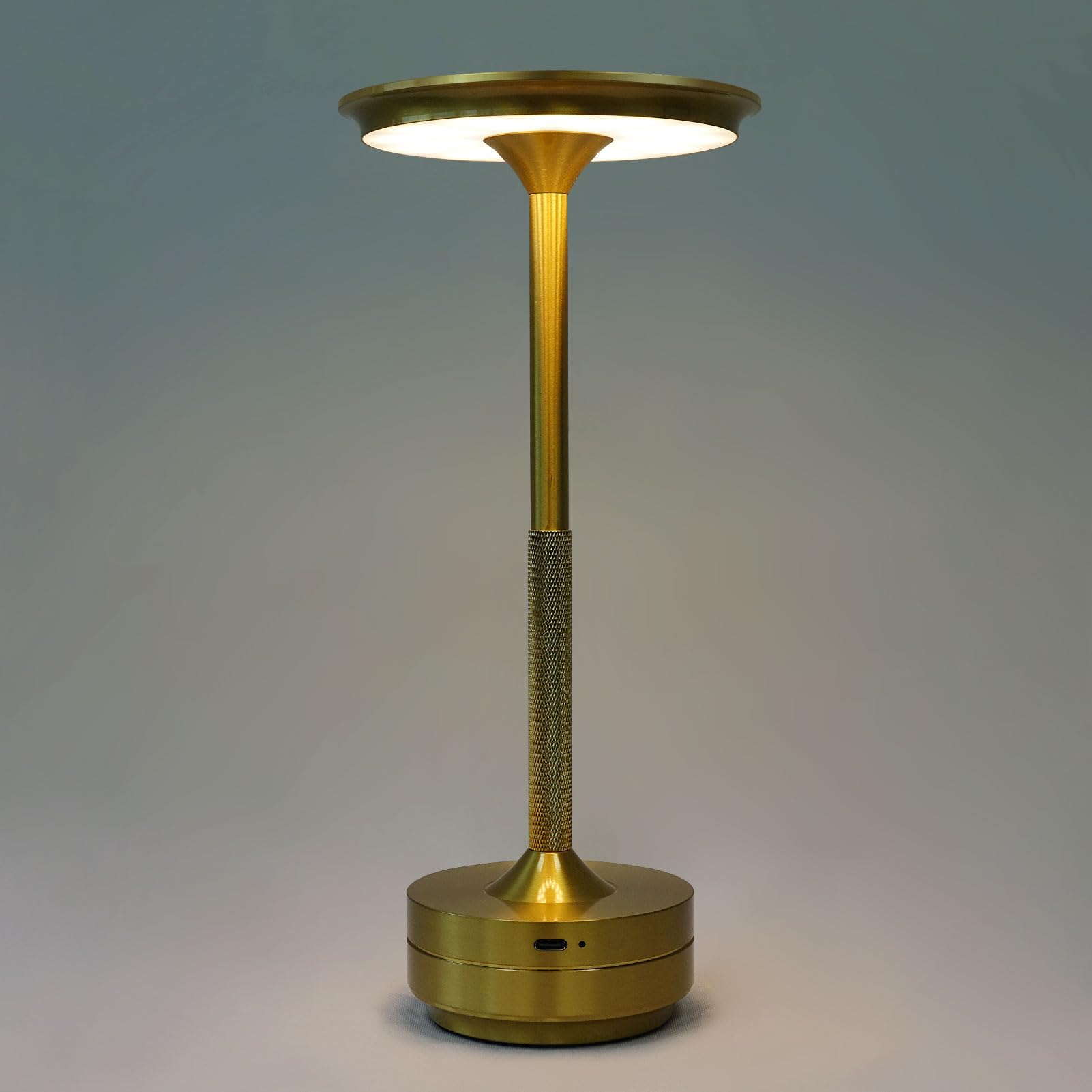 Harper Living Unisex Gold Cordless Rechargeable Led Table Lamp, Dimmable And Colour Changing In