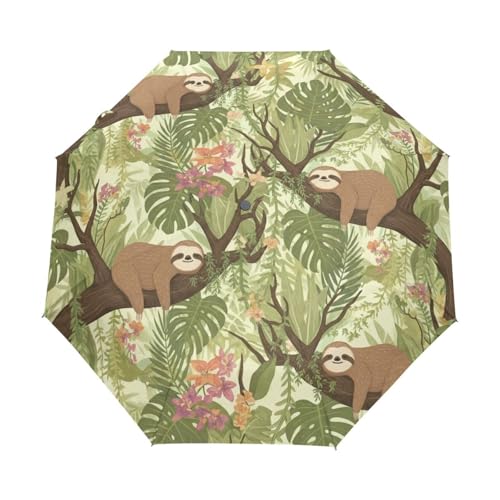 Parapluie pliant femme jungle GAIREG automatique pour les trajets du quotidien