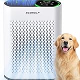 ECOSELF Air Purifiers for Home Large Room up to 2400 Ft², Air Purifiers for Bedroom 360° Air Intake with Sleep Mode, HEPA Air Purifier, Air Cleaner for Smoke PoIIen Pet Dander