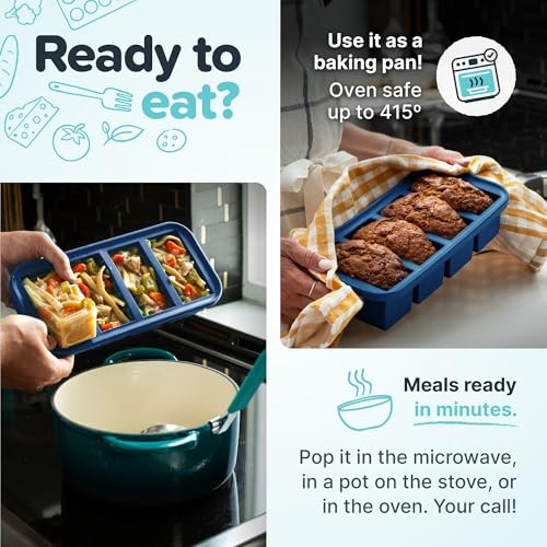 Image of Souper Cubes 2 Cup Silicone Molds for Food, Blueberry, 2-Pack | 100% Platinum-Cured Silicone Freezer Molds, Oven and Microwave Safe, Perfect for Freezing Lasagna, Casseroles and More