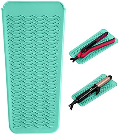 BOOOMU Heat Resistant Mat,Silicone Pouch for Flat Iron,Hair Straightener,Curling Iron,Hot Hair Tools.(Mintgreen)