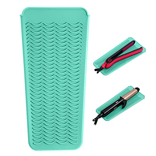 Booomu Heat Resistant Mat,Silicone Pouch For Flat Iron,Hair Straightener,Curling Iron,Hot Hair Tools.(Mintgreen) #TOP3