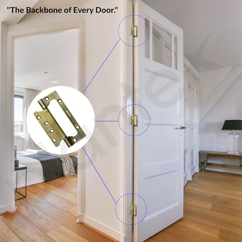 Image of Plantex Butterfly Hinges for Door /Stainless Steel Door Hinges /5 Inch x 14 Gauge Hinge /2.5 mm Hinges for Home /Office /Hotel /Non-Mortise Hinge - Pack of 6 (Brass Antique)