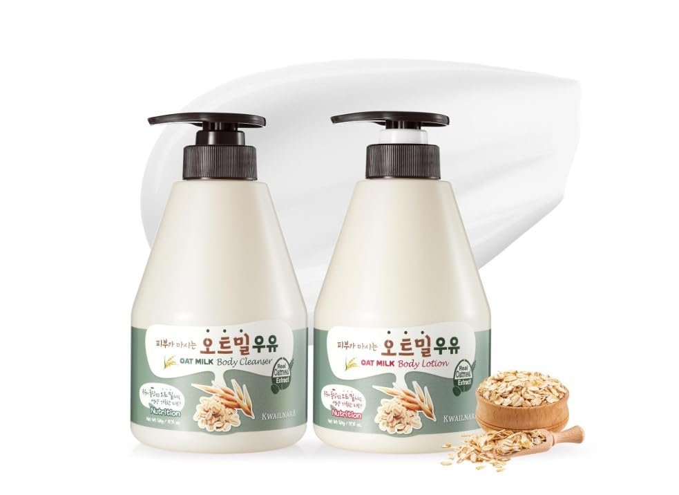 WELCOS Kwailnara Oat Milk Body Lotion & Body Wash Set 560g