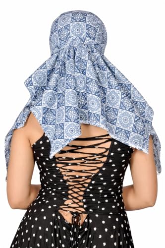 Image of Scarf Face Cover Mask Sun Protection Hair,Head, Neck, Nose Safety Head Wrap Scarf For Women Girls Daily Use Dupatta Hijab Double Layer Cotton Printed Kalamkari
