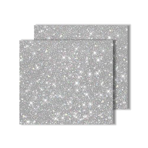 Image of Acrylic Sheets Both-Side Glitter Acrylic Sheets 1 /8 Thick for Laser Cutting Engraving Plexiglass Sheets for Art Design Crafting DIY Home Decore Festival Ornaments (2, Silver, 12X12inch)