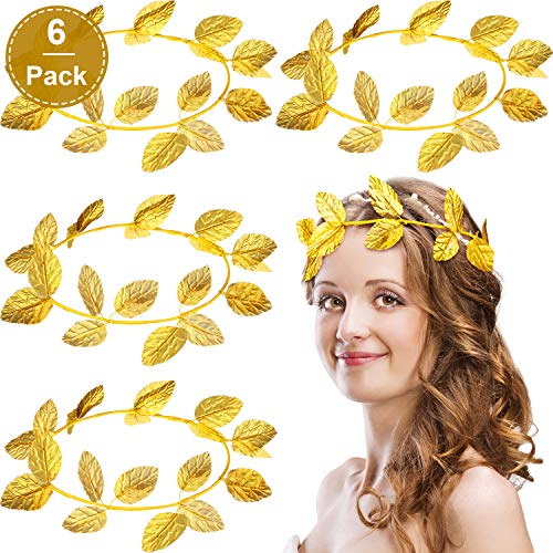 6 Piezas Corona Romana Diadema de Hoja de Laurel Diadema de Anillo...