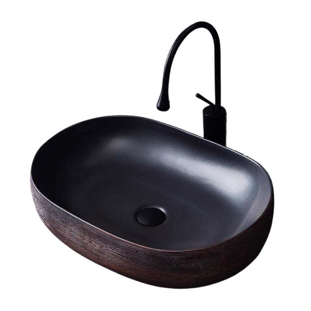 Bathroom Countertop Vessel Sink Hotel Creative Above Counter Basin Homestay Ceramic Art Wash Single Bathroom Sink Home Bathroom Sinks