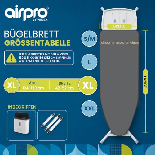 Airpro by Widex Universal 6-Lagen Bügelbrettbezug für Dampfbügeleisen