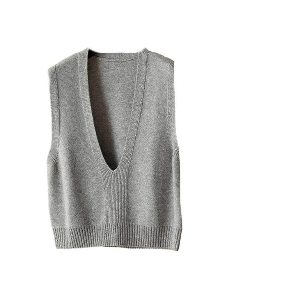 ORDOBO Damen Strickweste - Frauen Pullover Weste Frühling Herbst Ärmellose Strick Pullover Kurze Tops V-Ausschnitt Elegante Casual Kleidung Mode Streetwear