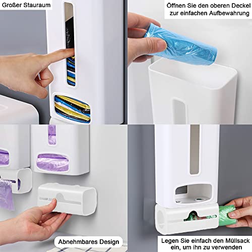 sinzau Müllsackständer, Wandmontage, Große Kapazität, für Küche, Büro, Weiß - Image 4