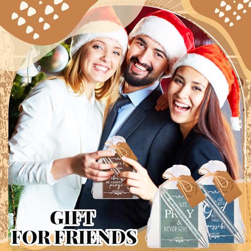 qeeenar 200 pcs christian gift sets church bible verse gift bulk include 50 scripture notebooks 50 scripture pens 50 thanks tags 50 organza bags for women christian party giftsfresh colorclassic