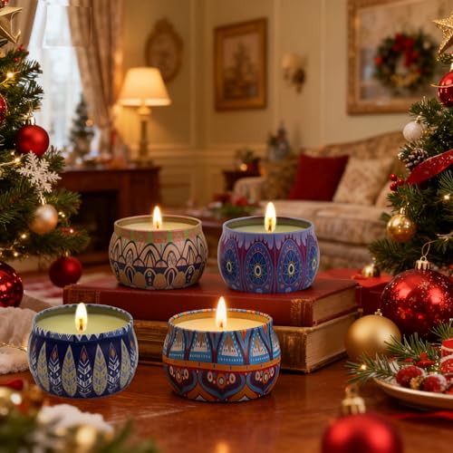 Scented Candles Gift Set for Women - 4 Pack Aromatherapy