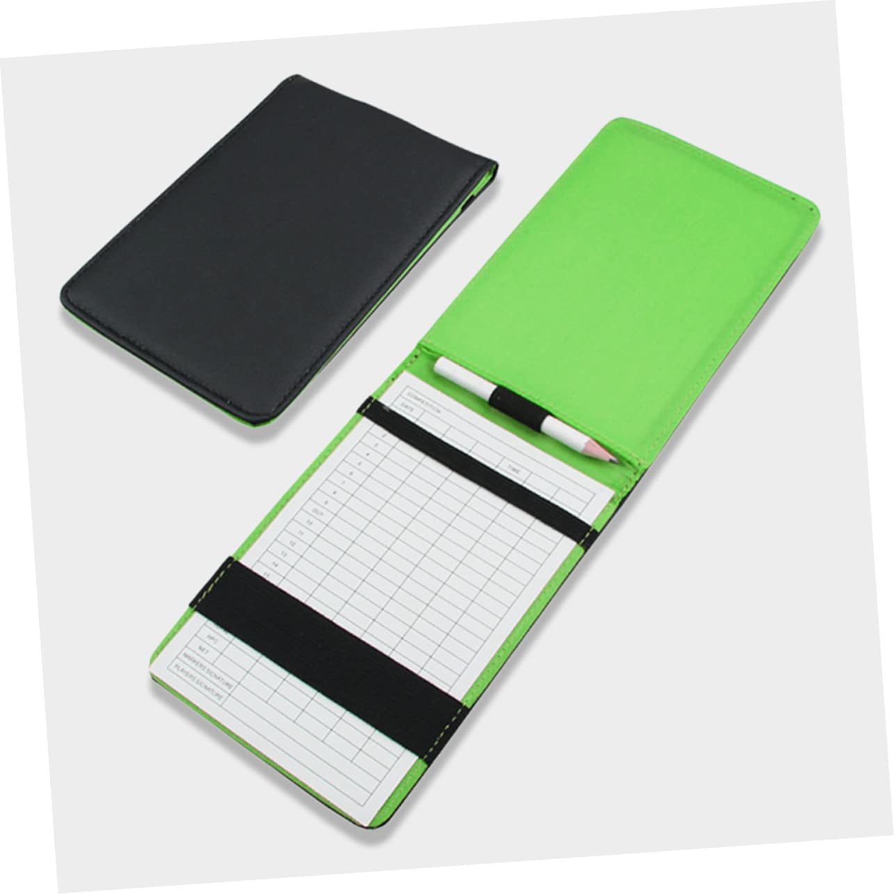 5 Pièces Livre de Score de Golf Accessoire Golf Accessoires Golf Cahier d'enregistrement de Score carnet de Notes Portable Le Golf Protecteur partition Fiche d'évaluation PU