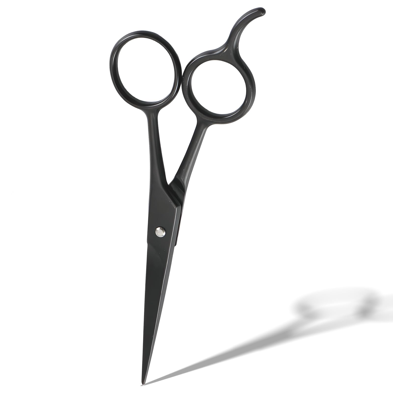 Sharp Stainless Steel Shears - Black - Professional Beard & Mustache Scissors for Precise Trimming of Facial Hair, Eyebrows, and Mustache