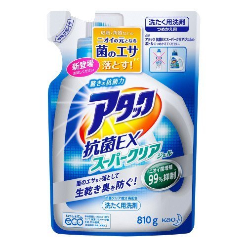 Amazon | アタック抗菌EXスーパークリアジェル つめかえ用 810g