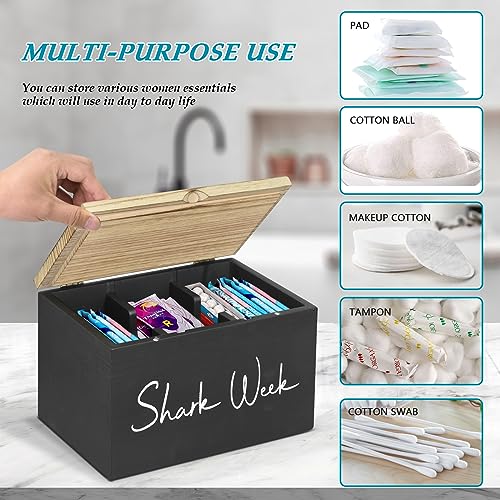 Tampon-Holder-for-Bathroom-with-Lid-Shark-Week-Tampon-Storage-Pad-Organizer-for-Bathroom-Feminine-Products-OrganizerBathroom-Period-Products-Farmhouse-Tampon-and-Pad-Storage-Container Tampon Holder for Bathroom with Lid Shark Week Tampon Storage Pad Organizer for Bathroom Feminine Products OrganizerBathroom Period Products Farmhouse Tampon and Pad Storage Container