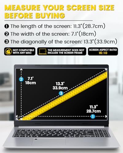 Image of F FORITO 13.3 inch 16:10 360 Laptop Privacy Screen Protector, Anti Peeping and Anti-Glare Laptop Privacy Screen, Reduce Eye Strain and Eye Protection