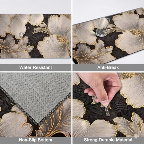 Image of Kitchen Anti Slip Mat for Floor, Waterproof Washable Kitchen Mats, Non Slip Kitchen Floor Mats for Home, Soft Mats for Kitchen, Kitchen Mats for Floor Anti Slip (Floral Leaves)