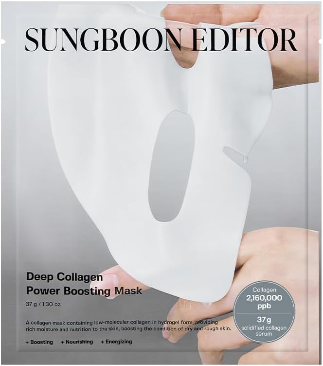 SUNGBOON EDITOR Deep Collagen Overnight mask, Real Collagen 2,160,000ppb&Peptides | Glass Skin, Elasticity for Aged Skin, Face Masks, Hydrating face mask, Real TikTok Viral, Korean Skin Care, 37gx1ea