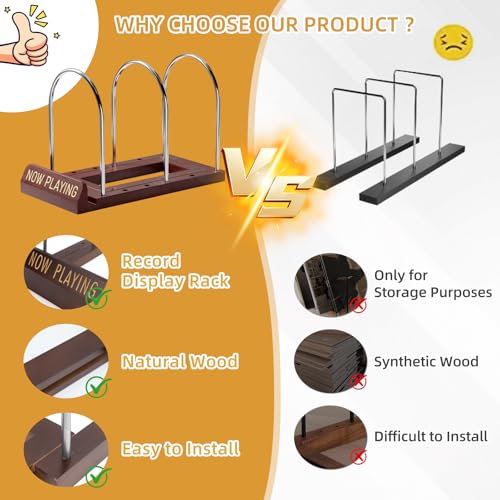 Soporte de vinilo de madera y metal duradero para colecciones selectas 4
