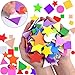 Coopay Foam Stickers Geometry Self-Adhesive Geometry Shapes Stickers Assorted Colors for Arts Craft Supplies