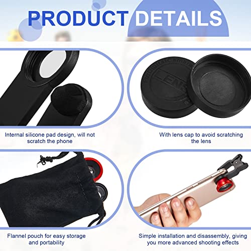 Flutesan 2 Pack Universal 3 in 1 Camera Lens Kit Phone Camera Shot Clip Fisheye Macro Wide Angle Lens Cell Phone Shot Attachments Compatible with Most Smartphones for Video, Live Show, Vlog - Image 5